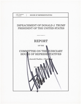 President Donald Trump Signed Set of House Judiciary Impeachment Documents (Beckett & Letter of Provenance)